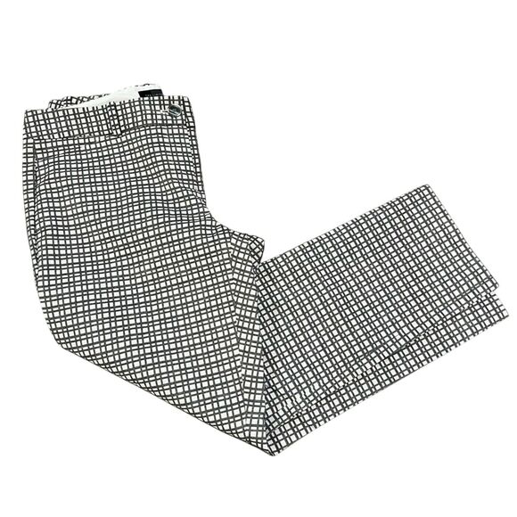 The Limited Gray & White Plaid Cropped Ankle Pants - Size 8 - Picture 2 of 8